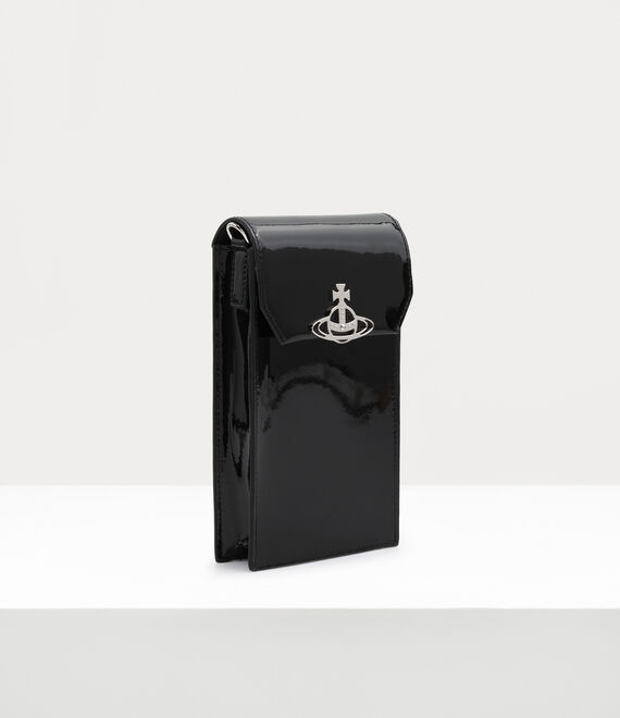 Vivienne Westwood Shiny Patent Phone Bag in BLACK